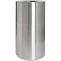 Sp Richards Genuine Joe Aluminum Round Weather Resistant Trash Can W/Open Flat Top, 35 Gallon, Silver GJO58893